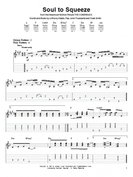 page one of Soul To Squeeze (Easy Guitar Tab)