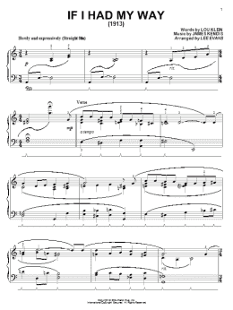 page one of If I Had My Way (Piano Solo)