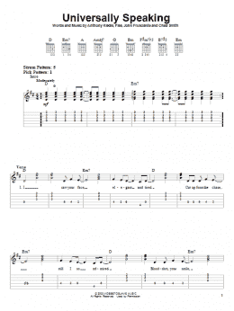 page one of Universally Speaking (Easy Guitar Tab)