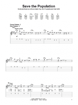 page one of Save The Population (Easy Guitar Tab)