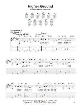 page one of Higher Ground (Easy Guitar Tab)