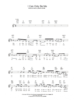 page one of I Can Only Be Me (Lead Sheet / Fake Book)
