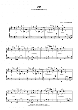 page one of Air (from The Water Music Suite) (Piano Solo)