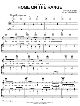 page one of (You Ain't) Home On The Range - Main Title (Piano, Vocal & Guitar Chords (Right-Hand Melody))