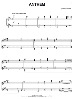 page one of Anthem (Piano Solo)