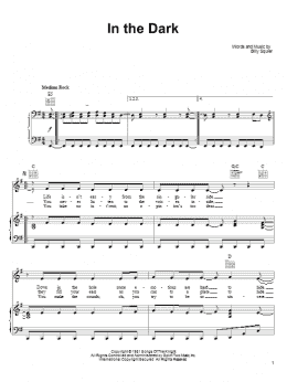 page one of In The Dark (Piano, Vocal & Guitar Chords (Right-Hand Melody))