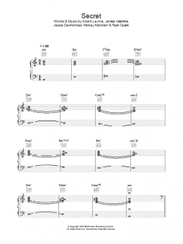 page one of Secret (Piano, Vocal & Guitar Chords)