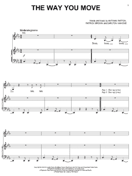 page one of The Way You Move (Piano, Vocal & Guitar Chords (Right-Hand Melody))