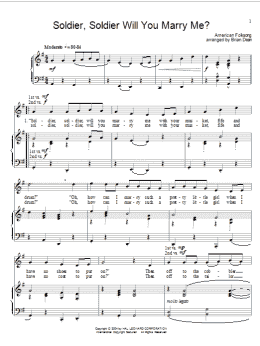 page one of Soldier, Soldier Will You Marry Me (Piano & Vocal)
