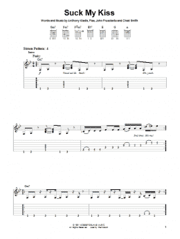 page one of Suck My Kiss (Easy Guitar Tab)