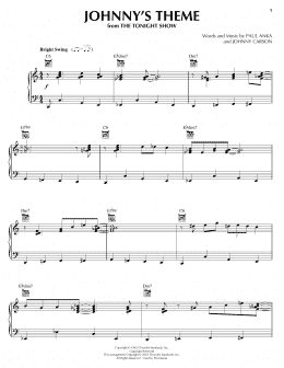 page one of Johnny's Theme (Piano Solo)