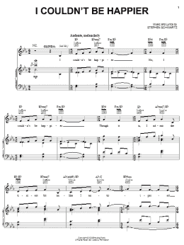 page one of I Couldn't Be Happier (from Wicked) (Piano, Vocal & Guitar Chords (Right-Hand Melody))
