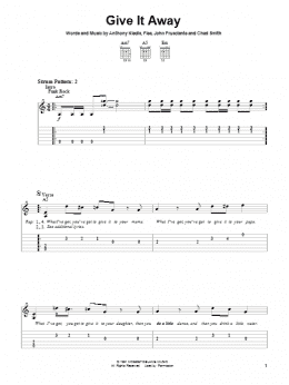 page one of Give It Away (Easy Guitar Tab)