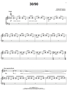page one of 30/90 (from tick, tick... BOOM!) (Piano, Vocal & Guitar Chords (Right-Hand Melody))