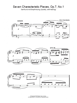 page one of Seven Characteristic Pieces, Op.7, No.1 (Piano Solo)