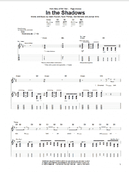 page one of In The Shadows (Guitar Tab)