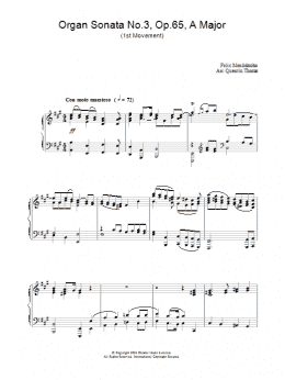 page one of Organ Sonata No.3, Op.65, A Major (Piano Solo)