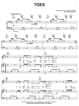 page one of Toes (Piano, Vocal & Guitar Chords (Right-Hand Melody))