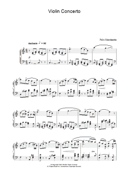 page one of Violin Concerto (Piano Solo)