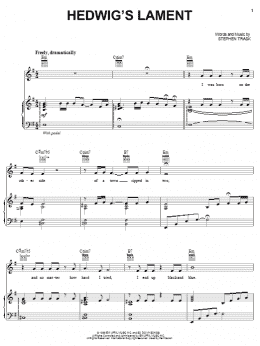 page one of Hedwig's Lament (Piano, Vocal & Guitar Chords (Right-Hand Melody))