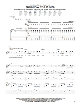 page one of Swallow The Knife (Guitar Tab)