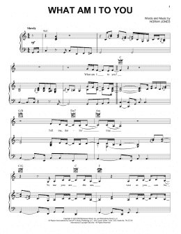 page one of What Am I To You (Piano, Vocal & Guitar Chords (Right-Hand Melody))