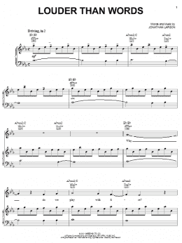 page one of Louder Than Words (from tick, tick... BOOM!) (Piano, Vocal & Guitar Chords (Right-Hand Melody))