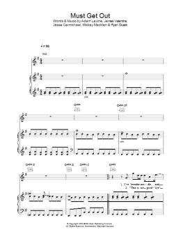 page one of Must Get Out (Piano, Vocal & Guitar Chords)