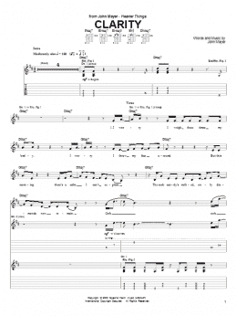page one of Clarity (Guitar Tab)
