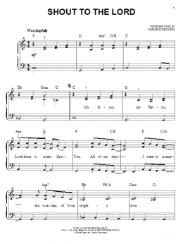 page one of Shout To The Lord (Easy Piano)