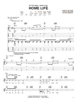 page one of Home Life (Guitar Tab)
