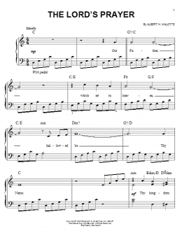 page one of The Lord's Prayer (Easy Piano)