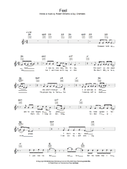 page one of Feel (Lead Sheet / Fake Book)