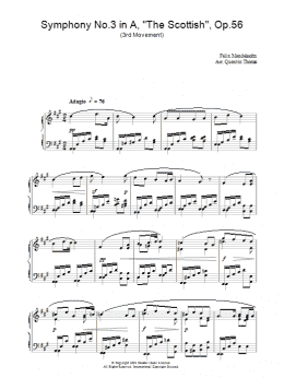 page one of Symphony No.3 in A, 'The Scottish', Op.56 (3rd Movement) (Piano Solo)
