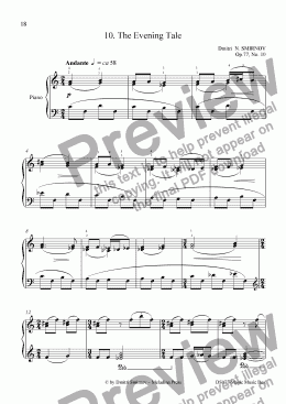 page one of MAGIC MUSIC BOX op77/10. The Evening Tale. Pf