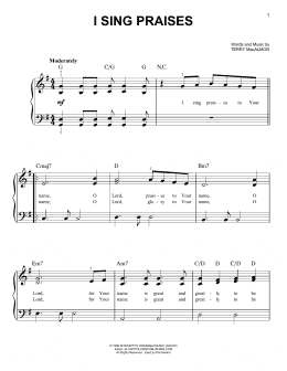 page one of I Sing Praises (Easy Piano)