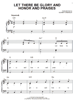 page one of Let There Be Glory And Honor And Praises (Easy Piano)