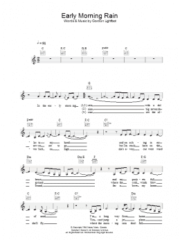 page one of Early Morning Rain (Lead Sheet / Fake Book)