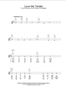 page one of Love Me Tender (Lead Sheet / Fake Book)