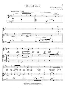 page one of Greensleeves (Piano & Vocal)