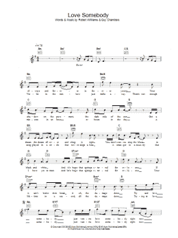 page one of Love Somebody (Lead Sheet / Fake Book)