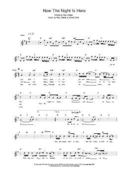 page one of Now The Night Is Here (Lead Sheet / Fake Book)