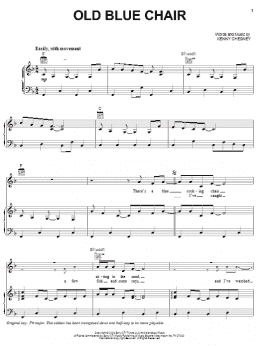 page one of Old Blue Chair (Piano, Vocal & Guitar Chords (Right-Hand Melody))