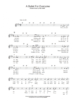 page one of A Bullet For Everyone (Lead Sheet / Fake Book)
