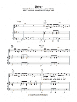 page one of Shiver (Piano, Vocal & Guitar Chords)