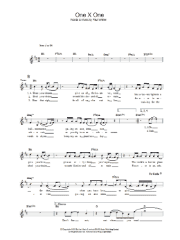 page one of One X One (Lead Sheet / Fake Book)