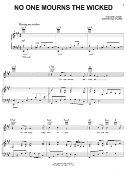page one of No One Mourns The Wicked (from Wicked) (Piano, Vocal & Guitar Chords (Right-Hand Melody))