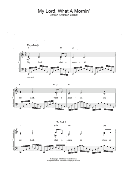 page one of My Lord, What A Mornin' (Easy Piano)