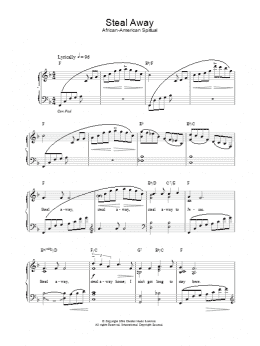 page one of Steal Away (Easy Piano)