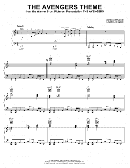 page one of The Avengers Theme (Piano Solo)